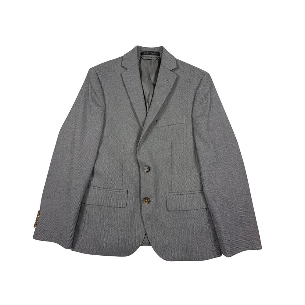 Lauren Ralph Lauren Tailored Blazer Boy's 10R Gray Print Special Occasion Preppy